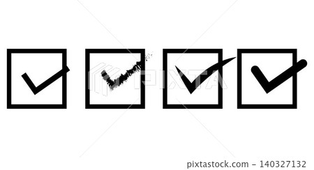 Checkbox with tick marks icon set Checkbox with tick marks icon set 140327132