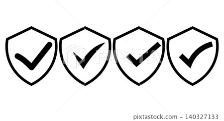 Verified protection shield checkmark icon set Verified protection shield checkmark icon set 140327133