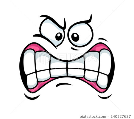 Angry annoyed emotion with growling teeth mouth for cartoon face expression emoji icon. Grumpy face expression with irritated angry snarl emotion for cartoon face or anger smile and furious emoticon Angry annoyed emotion with growling teeth mouth for cartoon face expression emoji icon. Grumpy face expression with irritated angry snarl emotion for cartoon face or anger smile and furious emoticon 140327627