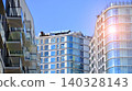 View of modern residential building with glass balconies and bright facade. Contemporary apartment building in european city. Concept of urban living and modern architecture.  140328143