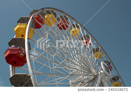 Pacific park ferris wheel against blue sky Pacific park ferris wheel against blue sky 140328672