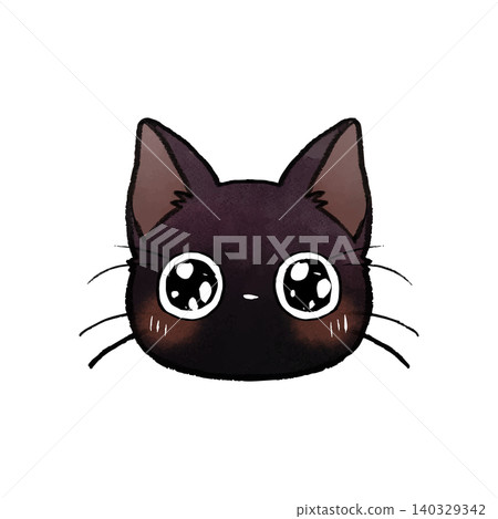 Illustration material: Cute hand-drawn style black cat with sparkle Illustration material: Cute hand-drawn style black cat with sparkle 140329342
