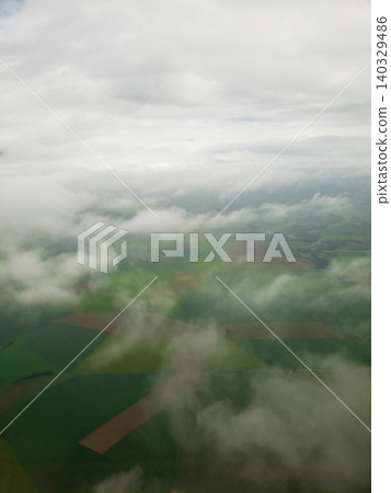Aerial View of the Countryside Northeast of Paris, France in Spring 140329486