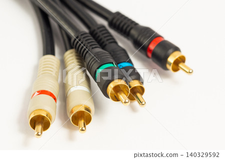 Audiophile cable with RCA connectors for connecting audio components. Audiophile cable with RCA connectors for connecting audio components. 140329592