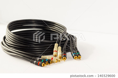 Audiophile cable with RCA connectors for connecting audio components. Audiophile cable with RCA connectors for connecting audio components. 140329600