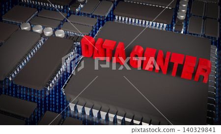 Data Center Technology Concept 3d render. 140329841