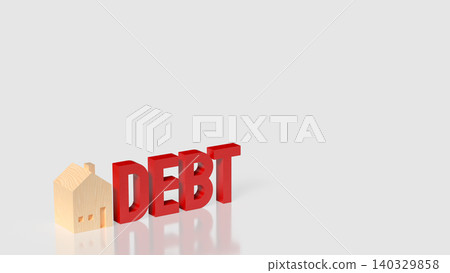 Minimal Home Debt Financial Risk Concept 3d render. Minimal Home Debt Financial Risk Concept 3d render. 140329858