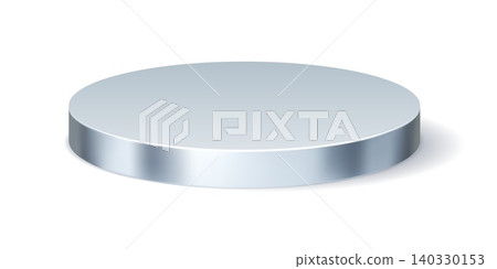 Silver podium stage of 3D round platform for product display pedestal or studio showroom stage. 3D silver podium of stainless steel metal texture, round cylinder pedestal stage for exhibition showcase Silver podium stage of 3D round platform for product display pedestal or studio showroom stage. 3D silver podium of stainless steel metal texture, round cylinder pedestal stage for exhibition showcase 140330153