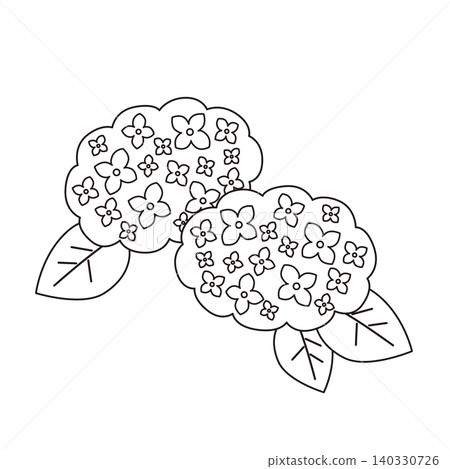 可愛的繡球花線條畫 可愛的繡球花線條畫 140330726