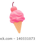 Cute 3D summer sweets icon material: Ice cream 140331073