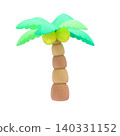 Cute 3D summer icon: palm tree 140331152