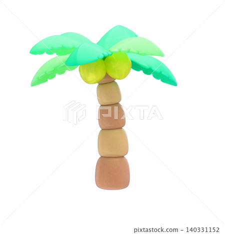 Cute 3D summer icon: palm tree Cute 3D summer icon: palm tree 140331152