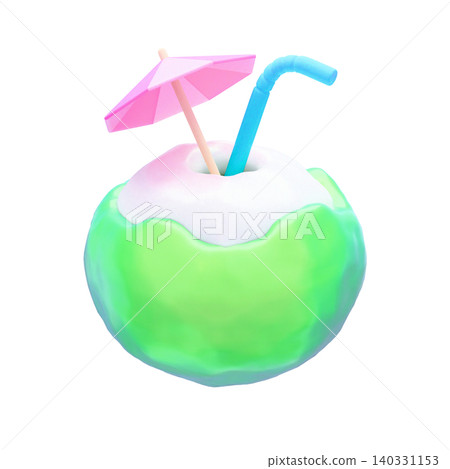 Cute 3D summer icon: Coconut juice Cute 3D summer icon: Coconut juice 140331153