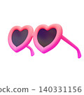 Cute 3D summer icon: heart-shaped sunglasses 140331156