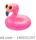 Cute 3D summer icon: Flamingo float 140331157