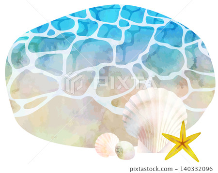 水彩風格向量圖 - 海邊的回憶 水彩風格向量圖 - 海邊的回憶 140332096