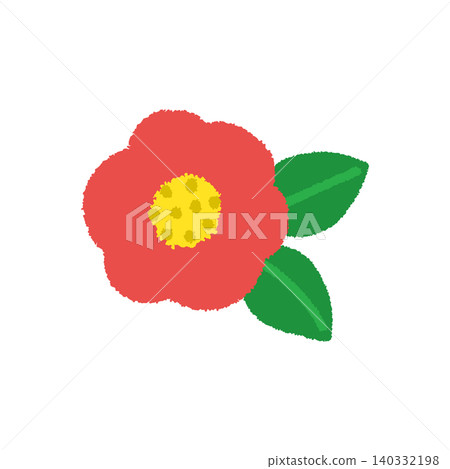 山茶花手繪插畫,日式風格,可愛材質 山茶花手繪插畫,日式風格,可愛材質 140332198