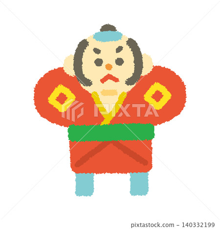 新年風箏手繪圖標日式風格插圖 140332199