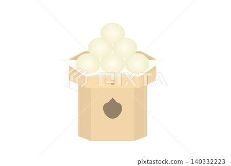 A simple illustration of moon-viewing dumplings placed on a ceremonial stand. A simple illustration of moon-viewing dumplings placed on a ceremonial stand. 140332223