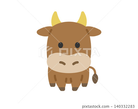 Illustration of a cow character icon 140332283