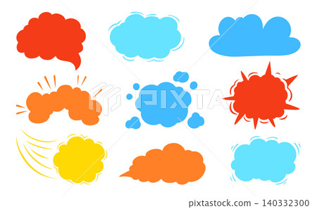 Pop art comic retro cloud of thought set speech bubble dialog clouds thought blobs explosion effects Pop art comic retro cloud of thought set speech bubble dialog clouds thought blobs explosion effects 140332300