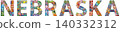 Word Nebraska. Vector object for decoration 140332312