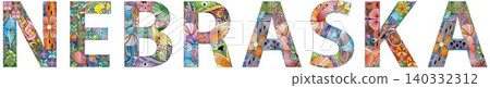 Word Nebraska. Vector object for decoration Word Nebraska. Vector object for decoration 140332312