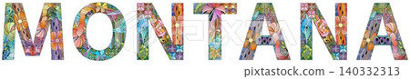 Word Montana. Vector object for decoration Word Montana. Vector object for decoration 140332313