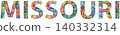 Word Missouri . Vector object for decoration 140332314