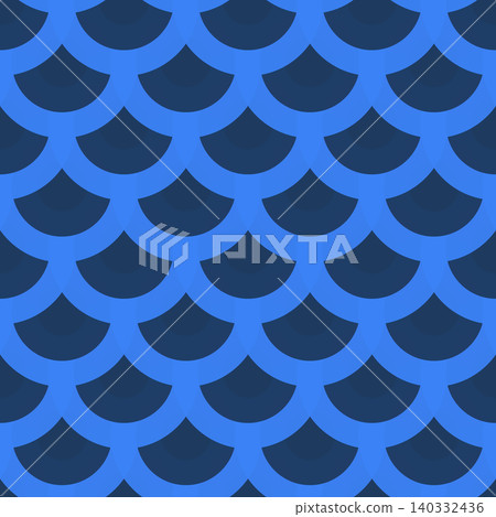 Seamless pattern, Seigaiha (wave pattern), navy blue 140332436