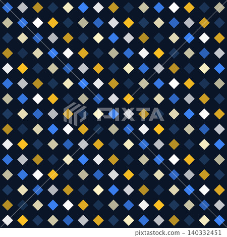 Seamless pattern, diamond grid, navy blue and gold. Seamless pattern, diamond grid, navy blue and gold. 140332451