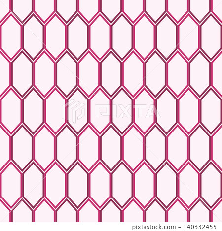 Seamless pattern, tortoise shell honeycomb, cherry blossom, light pink. 140332455