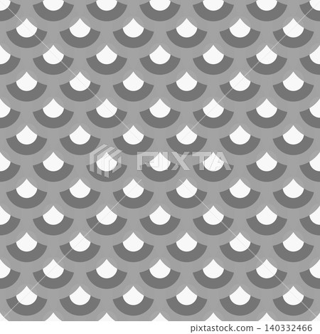 Seamless pattern, Seigaiha (wave pattern), black and white, monochrome. 140332466
