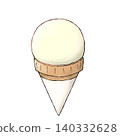 Vanilla ice cream in a cone 140332628