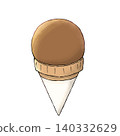Chocolate ice cream cone 140332629
