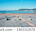 View of Takamatsu Port with Yashima Island in the background, Takamatsu City, Kagawa Prefecture 140332878