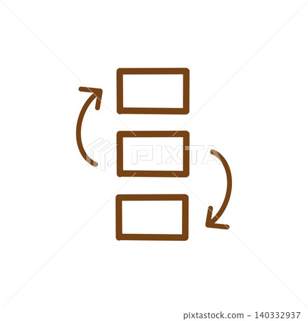 Icon assets featuring three boxes and an arrow; a simple design illustrating processes and flows. Icon assets featuring three boxes and an arrow; a simple design illustrating processes and flows. 140332937