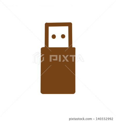 Simple icon material for USB memory stick - brown 140332992