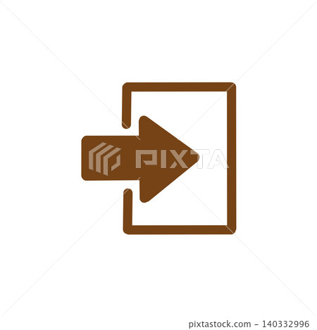Icons for login, sign-in, and entry; simple pictograms of an arrow and a door. 140332996