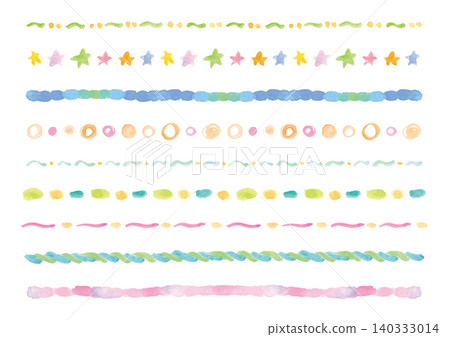 Cute watercolor decorative line set of 9 Cute watercolor decorative line set of 9 140333014
