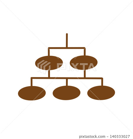 Organizational chart, hierarchical structure, and chain diagram illustration material (brown) Organizational chart, hierarchical structure, and chain diagram illustration material (brown) 140333027