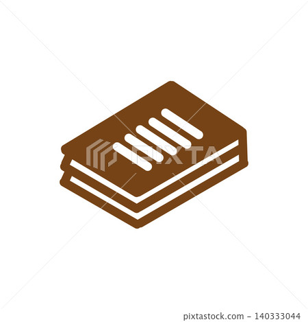 Icon of stacked books - brown - simple design - white background - image of reading or studying Icon of stacked books - brown - simple design - white background - image of reading or studying 140333044