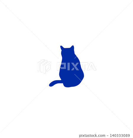 藍色貓咪剪影插畫 - 白色背景 - 簡單可愛的動物素材 藍色貓咪剪影插畫 - 白色背景 - 簡單可愛的動物素材 140333089