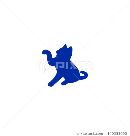 白色背景上的藍色貓咪剪影插圖,姿態可愛,動物,寵物,設計素材。 白色背景上的藍色貓咪剪影插圖,姿態可愛,動物,寵物,設計素材。 140333090