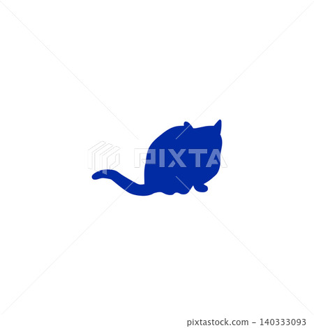 藍色老鼠剪影插圖，白色背景，簡潔可愛的設計 140333093