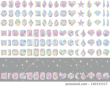 Cut glass set, 20 iridescent glass Cut glass set, 20 iridescent glass 140333317