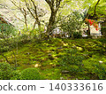 Temple gardens adorned with red maple leaves 140333616