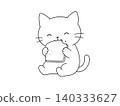 Cat eating bread 140333627