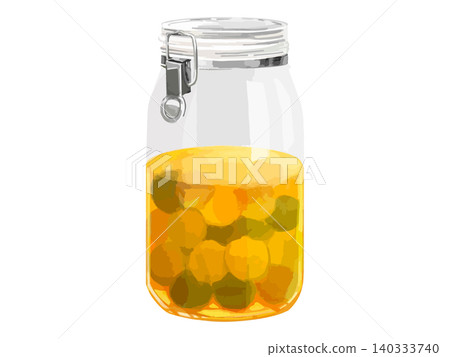 Homemade plum wine in a glass bottle Homemade plum wine in a glass bottle 140333740