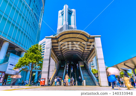 A view of Yokohama, Japan, from in front of Sakuragicho Station, including Yokohama Landmark Tower. Summer memories...happy times... = 30th 140333948